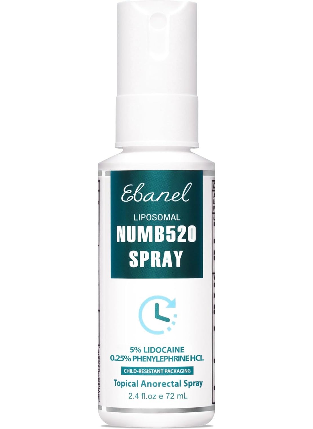 Ebanel Laboratories Ebanel 5% Lidocaine Spray Pain Relief Numb520 Burn Itch Relief Numbing Spray for Skin, Topical Anesthetic Postpartum Hemorrhoid Treatment with Phenylephrine for Local and Anorectal Uses 