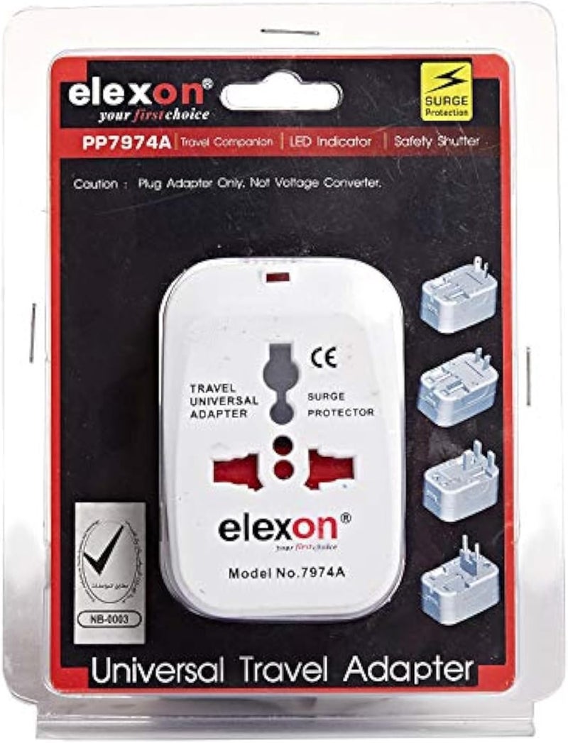 Elexon Universal Travel Adapter with Surge Protection