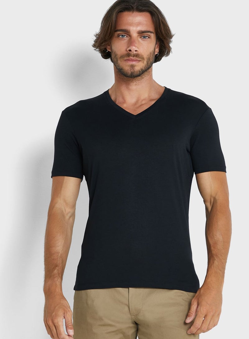 ماركس وسبنسر تيشيرت أساسي بياقة على شكل حرف - Image 1