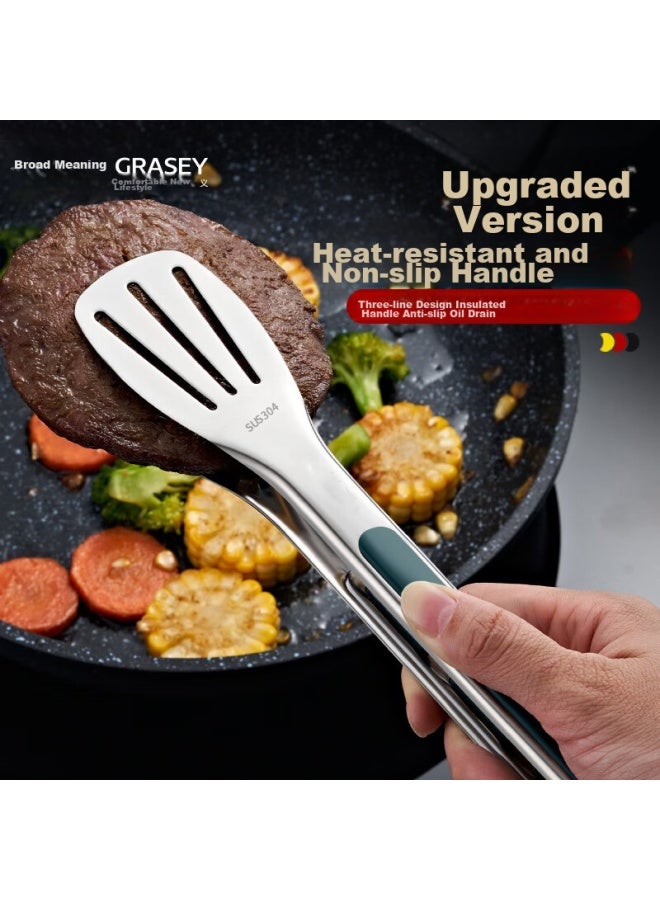 GRASEY Guangyi 304 Stainless Steel Multifunctional Food Tongs, Cake Tongs, Steak Tongs, Barbecue Bread Pastry Tongs, Baking Tongs Gy8653  - Image 1
