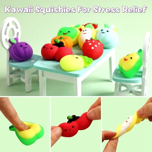 ANAB GI Mochi Squishy Toys, 5 pcs Fruit Squishy Party Favors for Kids Classroom Prize Stress Relief Squishies Bulk Gift for Birthday Pinata Goodie Bag Filler Christmas (Fruit) - Image 2