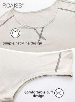 roaiss 2Pcs Modal Pajamas Set for Men Summer Sleeveless Thin Tops Vest and Loose Elastic Strap Design Shorts Mens Skin-Friendly Comfortable Breathable Loungewear H Type Round Neck Pyjama Suit  - Image 4