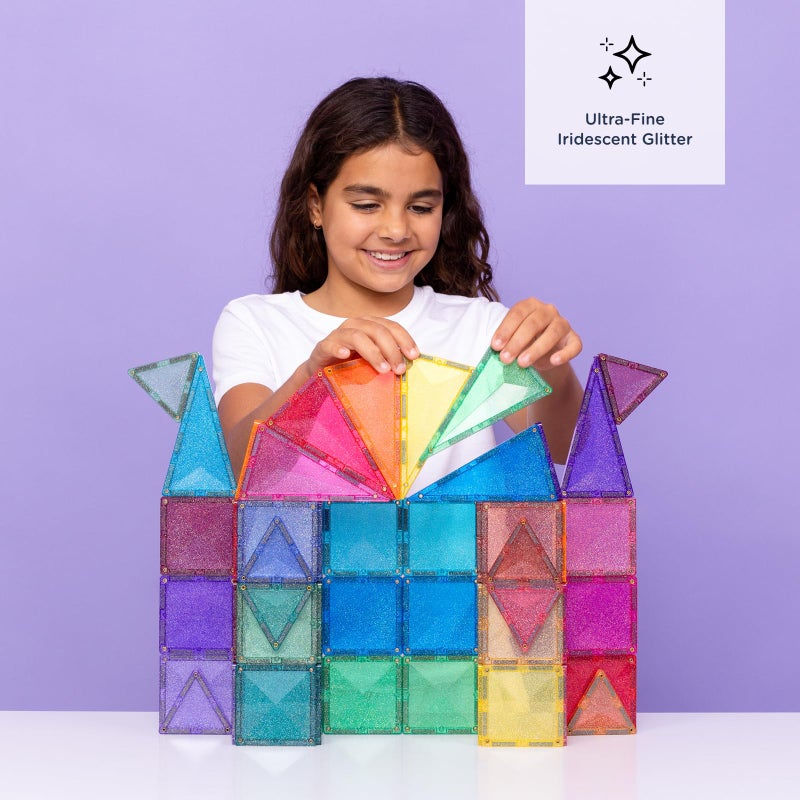 CONNETIX Magnetic Tiles Glitter Castle Pack, 48 Pieces - Image 5