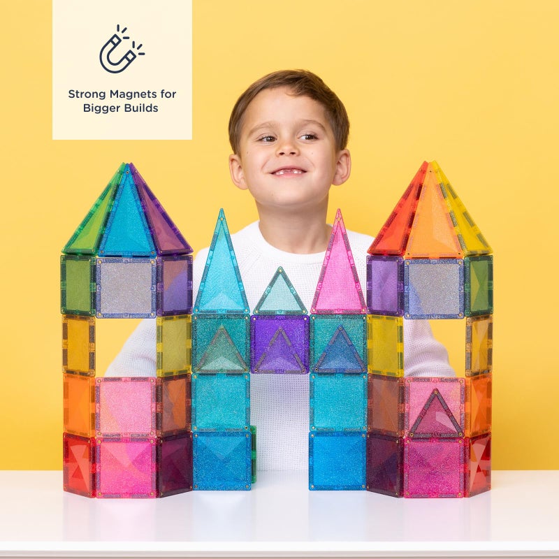 CONNETIX Magnetic Tiles Glitter Castle Pack, 48 Pieces - Image 4