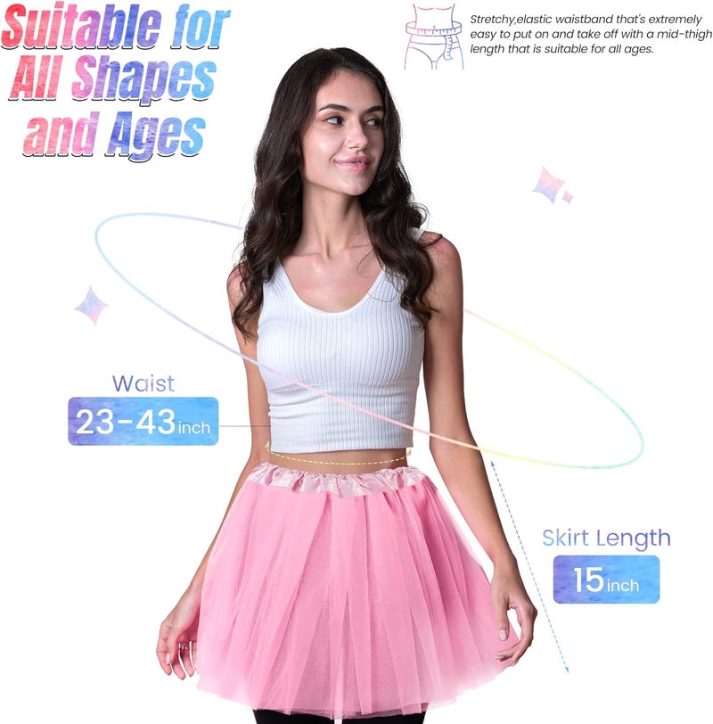 Simplicity Women's Adult Classic Elastic 3 or 4 Layered Tulle Tutu Skirt - Image 2