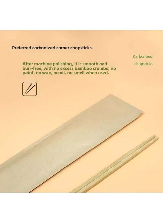 Generic - Wholesale Kraft Paper Disposable Chopsticks Four-piece Set Of Large Quantities Of Super Cost-effective Takeaway Special Bold Disposable Chopsticks-Color:[Small Net Version Frosted Spoon] 140 Sets - Image 1