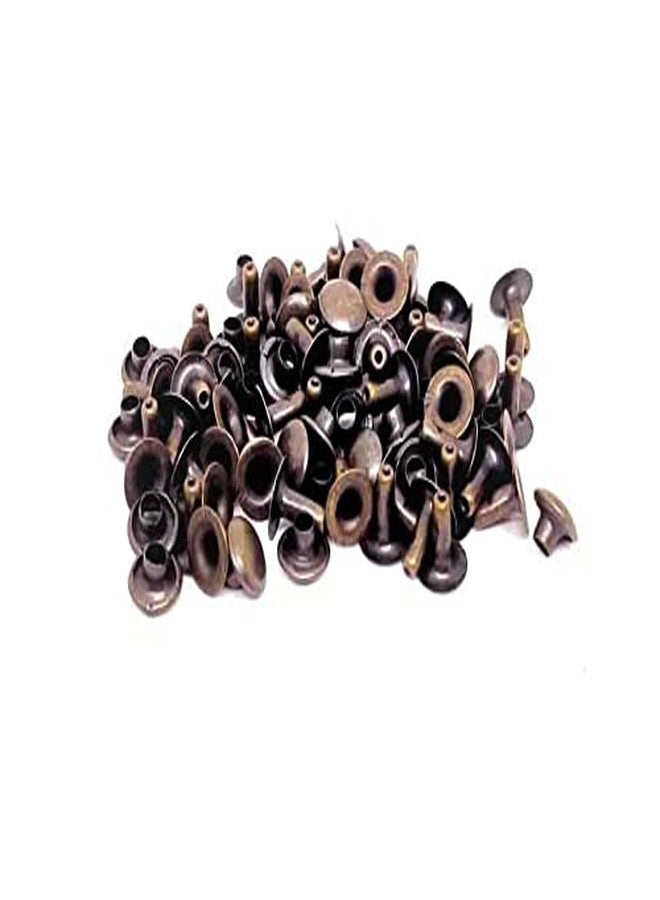 Nimida™ Single Cap Rivets | Brass | Medium Size-7 mm | Antique | for DIY Leather Craft | Pack of 100 Pairs - Image 2