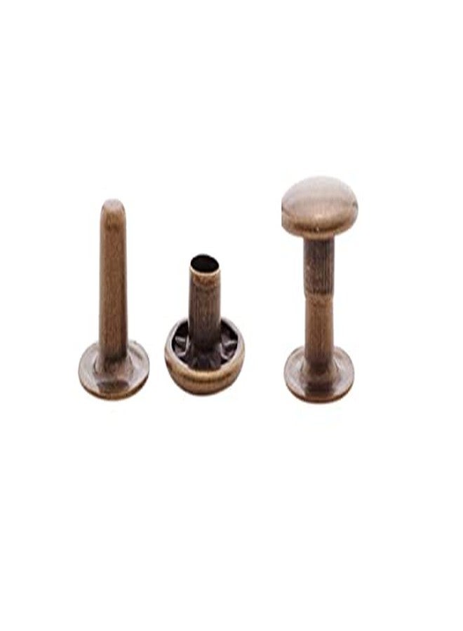 Nimida™ Single Cap Rivets | Brass | Medium Size-7 mm | Antique | for DIY Leather Craft | Pack of 100 Pairs - Image 5