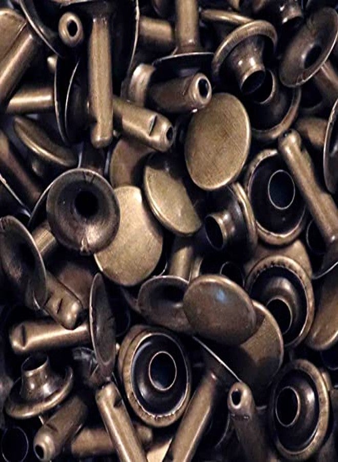 Nimida™ Single Cap Rivets | Brass | Medium Size-7 mm | Antique | for DIY Leather Craft | Pack of 100 Pairs - Image 1