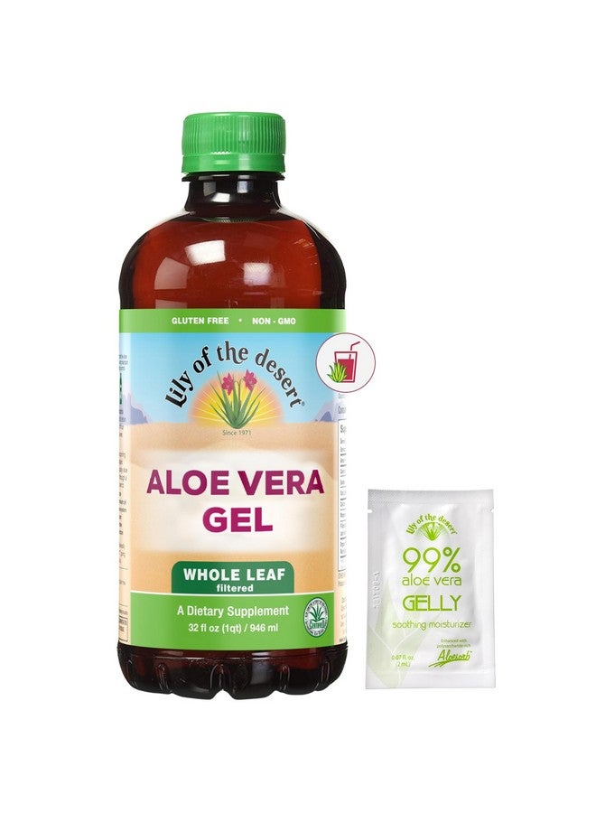 Lily Of the Desert Lily Of The Desert Aloe Vera Gel, Preservative Free - Whole Leaf Filtered Thicker Consistency Aloe Vera Drink with Natural Vitamins, Digestive Enzymes for Gut Health, Wellness, Glowing Skin, 32 Fl Oz  - Image 1