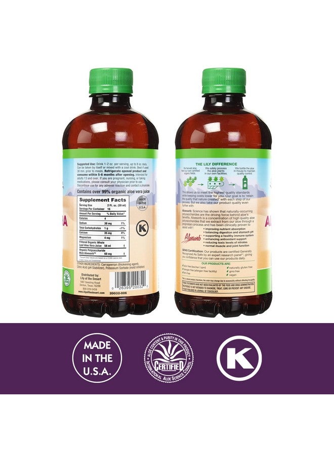 Lily Of the Desert Lily Of The Desert Aloe Vera Gel, Preservative Free - Whole Leaf Filtered Thicker Consistency Aloe Vera Drink with Natural Vitamins, Digestive Enzymes for Gut Health, Wellness, Glowing Skin, 32 Fl Oz  - Image 2