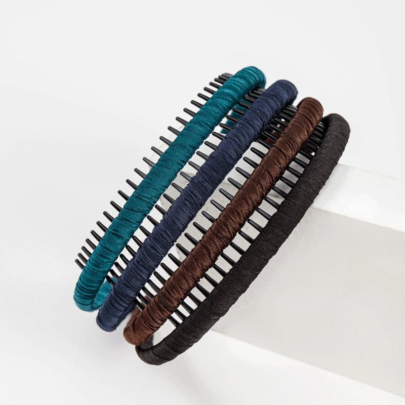 STHUAHE4PC Multicolor Protection Resin Teeth Comb Hair Hoop Hairband Headband Hair Accessories by Beauty hair (Multi-colored-No.28) - Image 2