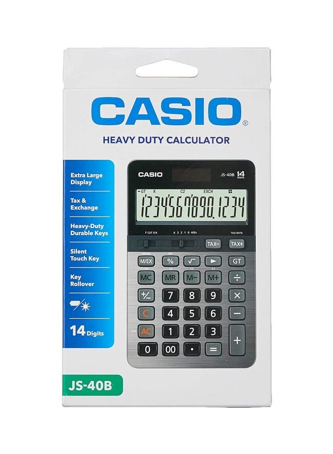 CASIO JS-40B 14-Digit Financial Calculator Grey/Black - Image 4