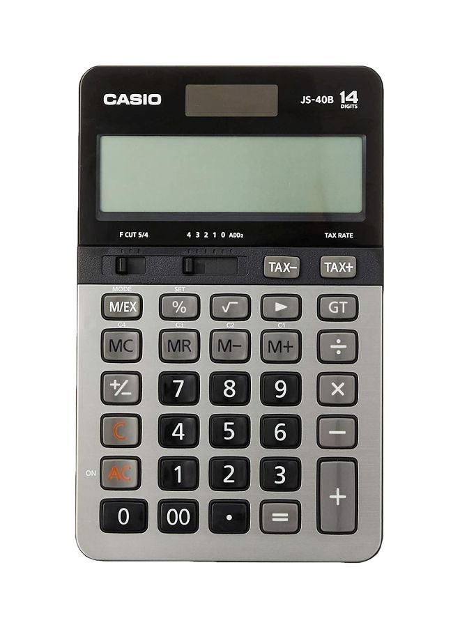 CASIO JS-40B 14-Digit Financial Calculator Grey/Black - Image 1