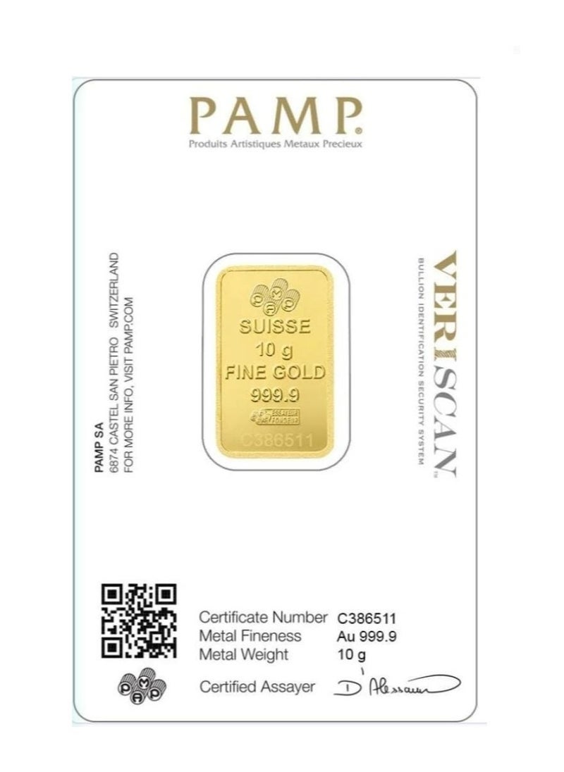PAMP Two Bars Of 24k Swiss Gold - 10 Grams With a 1 Ounce Silver PAMP 31.1 free  - Image 3
