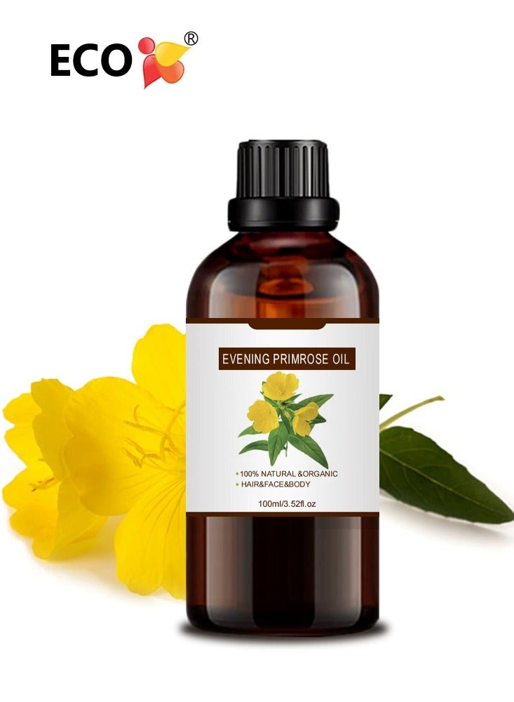 إيكو زيت تدليك زهرة الربيع المسائية النقي 100٪ 100 مل | تخفيف الدورة الشهرية واسترخاء العضلات | توازن الهرمونات وترطيب البشرة | زيت تدليك الجسم المضاد للحساسية للنساء ، زيت عطري آمن