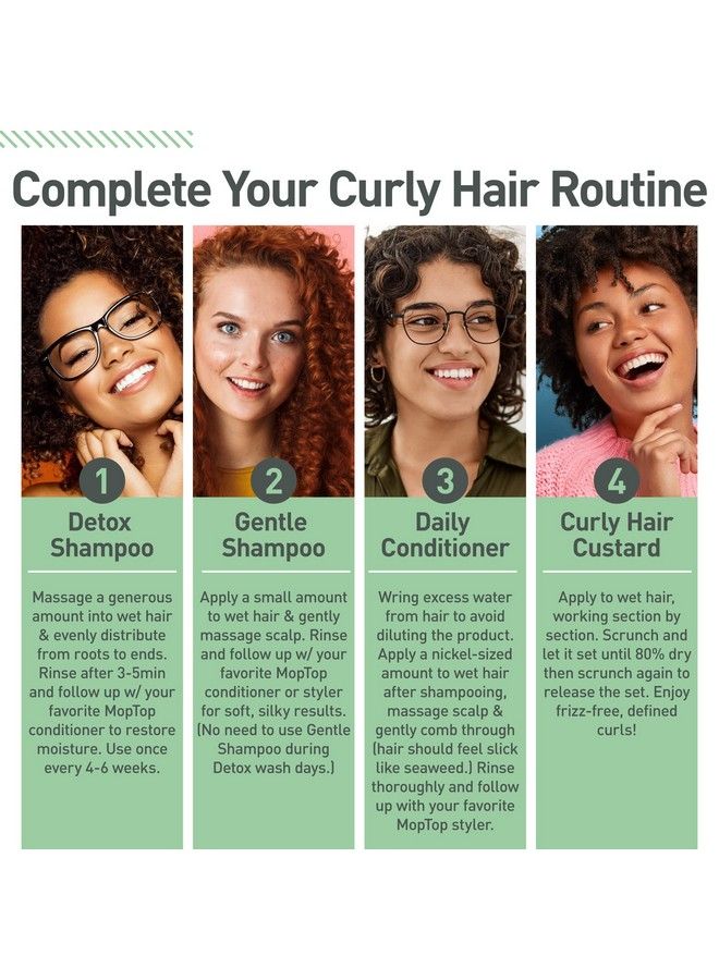 MopTop Curly Hair Products Set Treatment Routine For Curly Hair Detox Shampoo Gentle Shampoo Daily Conditioner Curly Hair Gel Moisturizing Lightweight Hold Haircare Bundle - Image 4