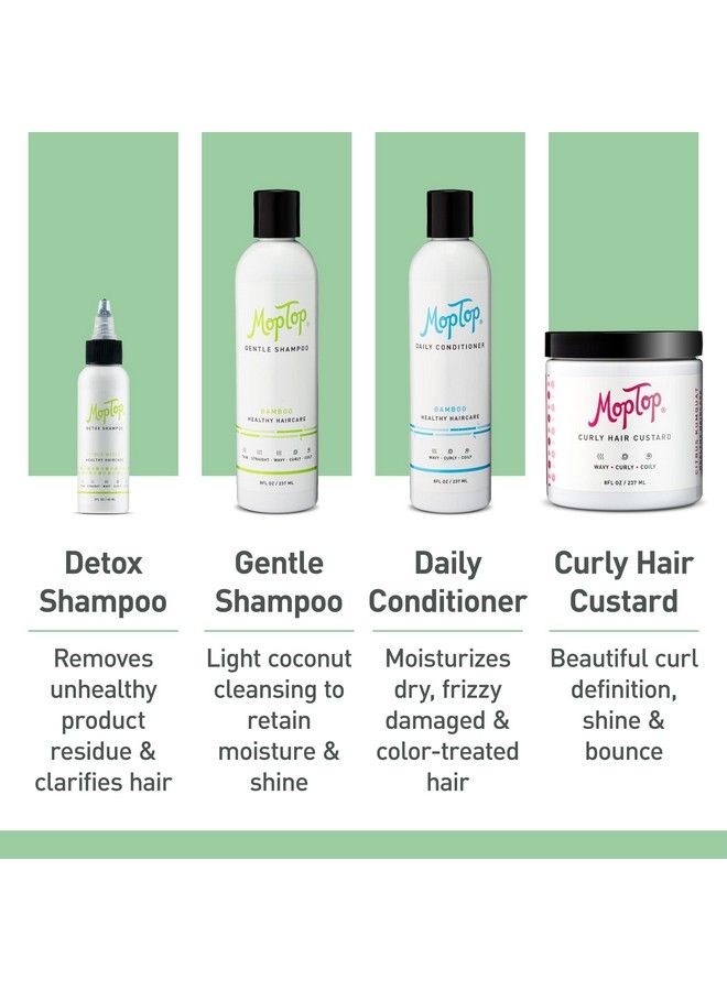 MopTop Curly Hair Products Set Treatment Routine For Curly Hair Detox Shampoo Gentle Shampoo Daily Conditioner Curly Hair Gel Moisturizing Lightweight Hold Haircare Bundle - Image 3