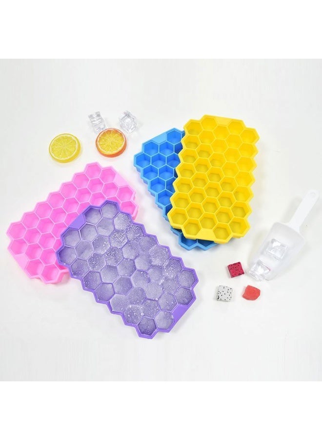 Silicone Ice Cube Tray with Airtight Lid – 1 Piece – Easy Ice Release – Multi-Color – Ideal for Drinks and Beverages - Image 1