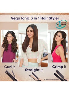 Ionic 3 In 1 Hair Styler: Straightener, Curler & Crimper With Ionic Technology, Ptc Ceramic Plate, 6 Temperature Settings, Digital Display, Moisture Locking Enhanced Hair Care For Women, Vhscc-08 - pzsku/ZE4DEB62ADDF68108F0FCZ/45/_/1733730145/c5cda2bd-6806-42e2-83e2-ecbaa3f63a6a