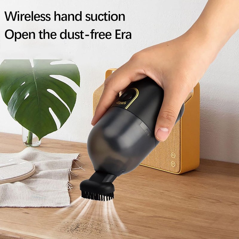 comfrt Desktop Vacuum Cleaner, Mini Portable Cleaning, Rechargeable Vacuum Cordless Desk Vacuum Cleaner Machine Office Home Car, Wireless High-Power Vacuum Cleaner (White) - Image 1