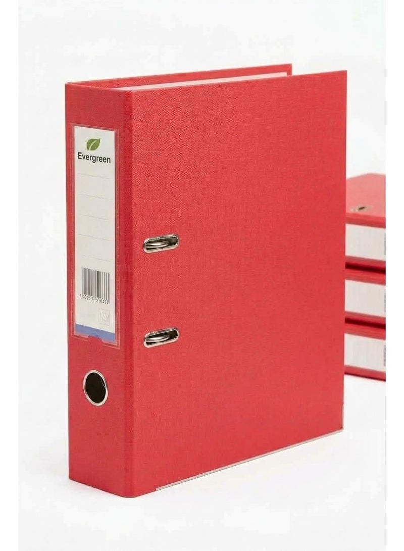 Evergreen A4 Lever Arch Folder Binder with 2 Rings, Red