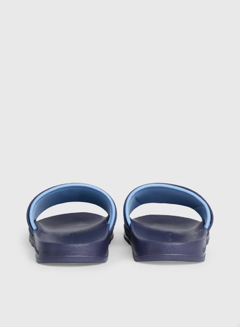 Calvin Klein Jeans Men's Logo Sliders -  TPU upper , Blue