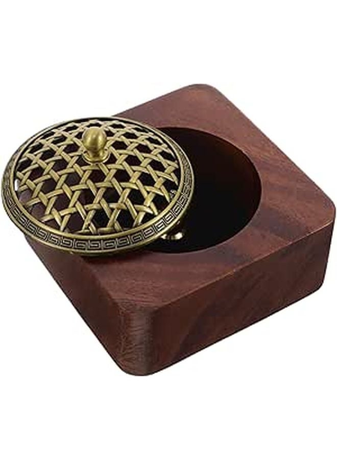 Bronze Lid Indoor Cone Incense Holder for Yoga Meditation Relaxation and Bedroom - Image 1