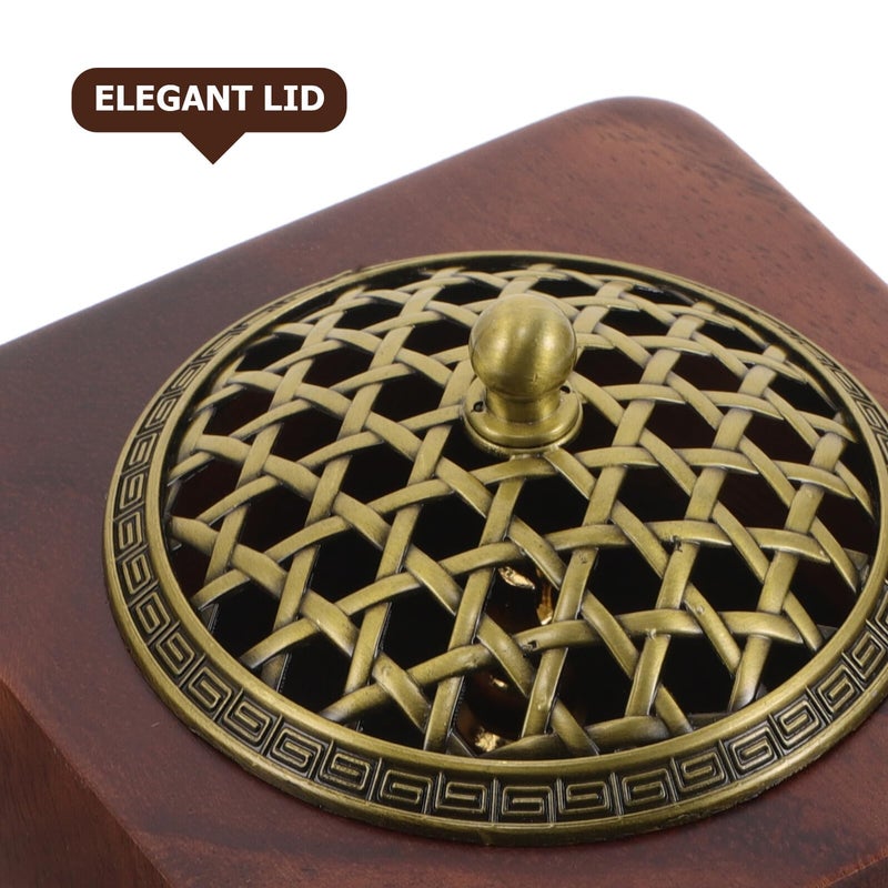 Bronze Lid Indoor Cone Incense Holder for Yoga Meditation Relaxation and Bedroom - Image 4