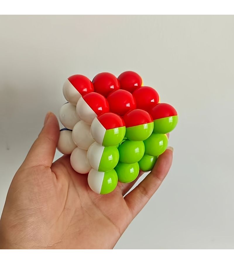 كرة ملونة مستديرة مكعب سرعة 3×3×3 بدون ملصقات لعبة لغز كروية - Image 1