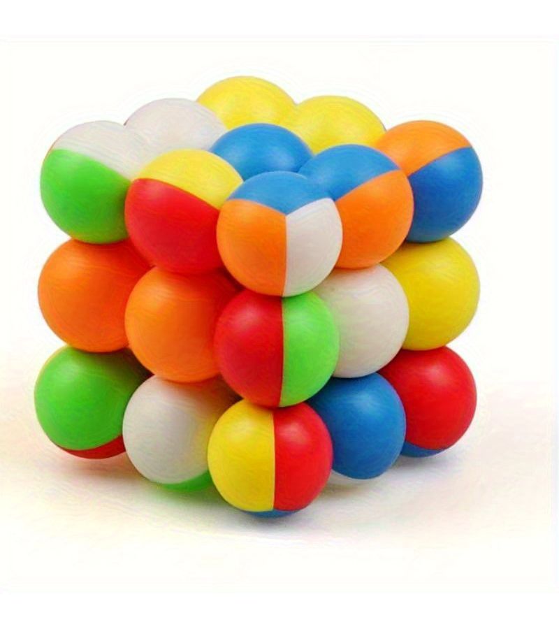 كرة ملونة مستديرة مكعب سرعة 3×3×3 بدون ملصقات لعبة لغز كروية - Image 3