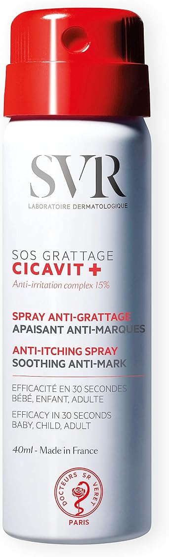 SVR SVR CICAVIT SOS UltraRapid AntiItch Relief Face and Body Spray for Soothing and Cooling Itchy and Damaged Skin Alll Ages 40ml  - Image 1