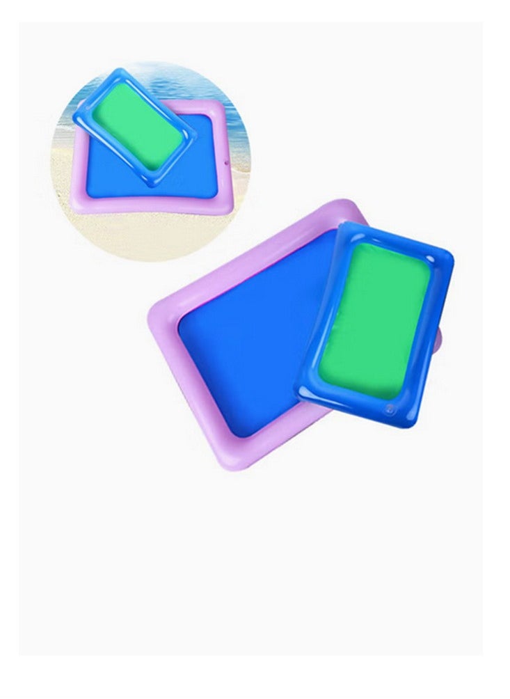 Generic - 4-Piece Portable Inflatable Sandbox Plate for Kinetic Sensory Activities Sand Blow Up Play Tray Education Toy Random Color 40*28cm - Image 1