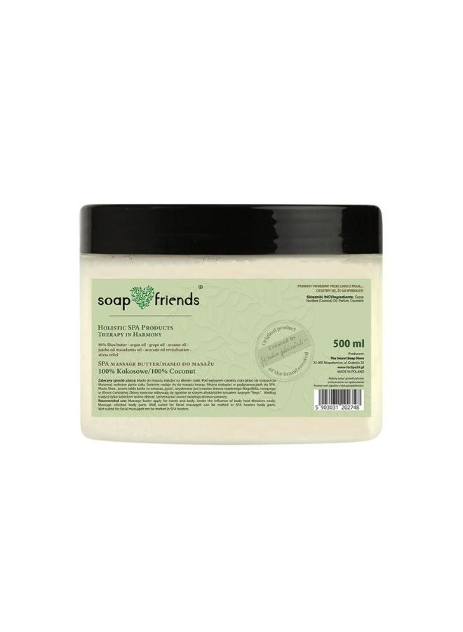 Soap&Friends SPA Massage Butter 100% Coconut | 500ml – Deeply Moisturizing Organic Coconut Butter