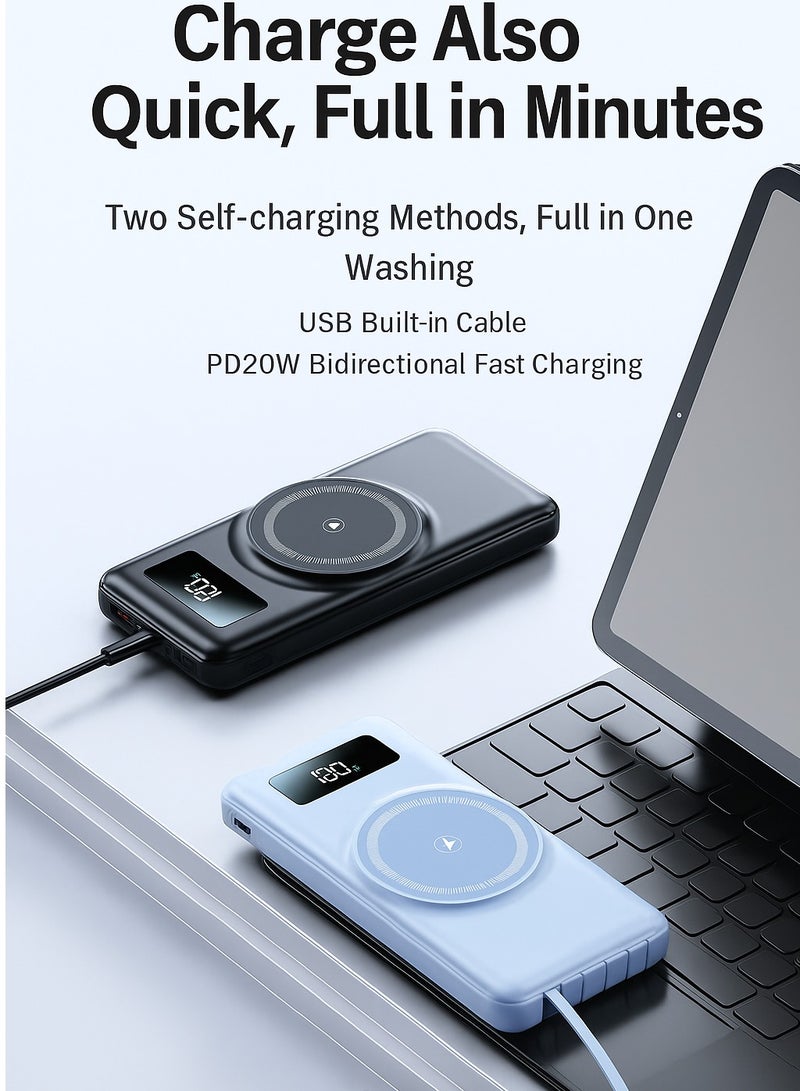 22.5W fast power bank 10000mAh magnetic wireless charging with built-in Magsafe mobile power bank - Image 2