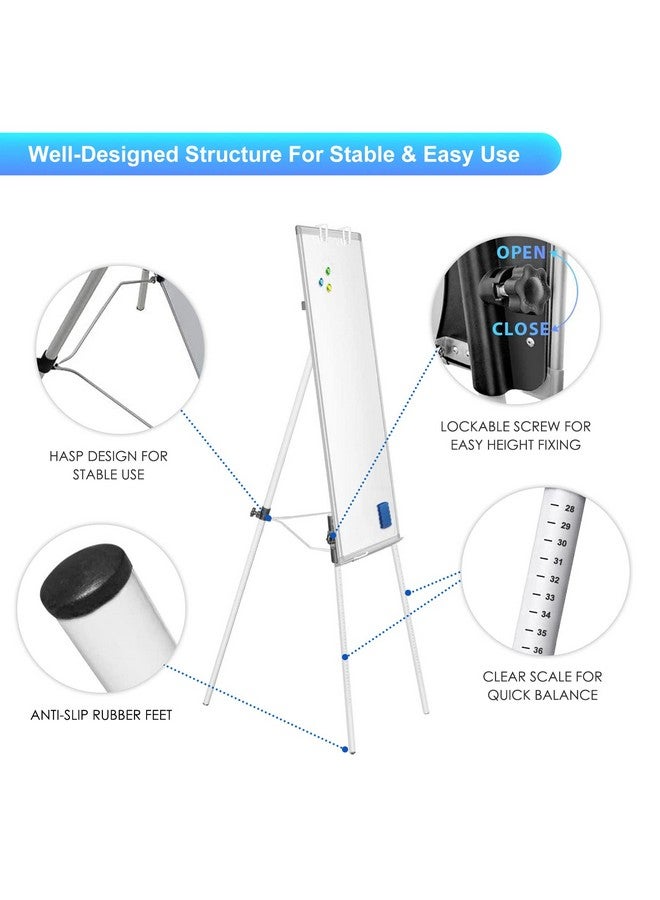ماكتيك سبورة بيضاء بحامل مغناطيسي محمول قابل للمسح الجاف مقاس 36 × 24 مع حامل ثلاثي القوائم قابل للتعديل، 3 × 2 قدم، سبورة بيضاء للمكتب أو التدريس في المنزل والفصول الدراسية (36 × 24 أبيض) - Image 2