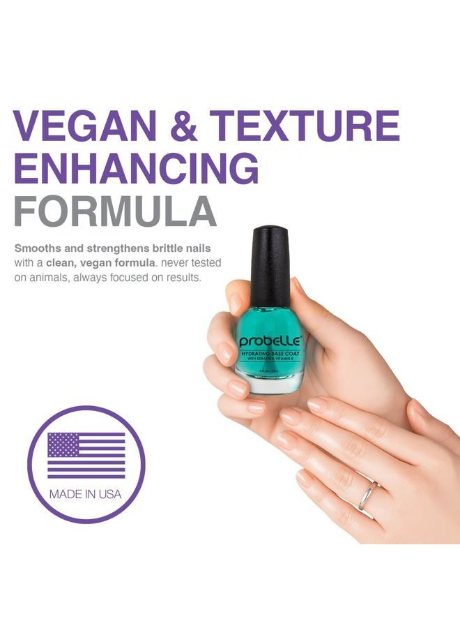 Probelle Hydrating Base Coat for Dry Nails and Brittle Nails - Keratin and Vitamin E Restore Nails to a hydrated State, 0.5 fl oz/ 15 mL - Image 3
