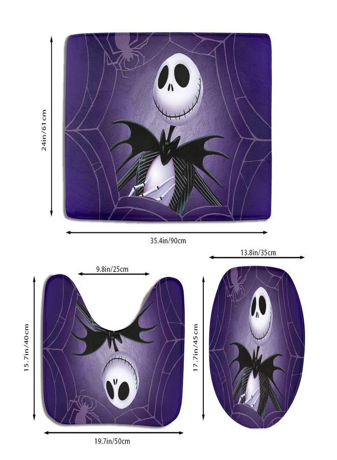 Granbey 3 Piece Super Plush Non-Slip Bath Mat Rug Set Halloween Toilet Carpet Rugs - Image 3