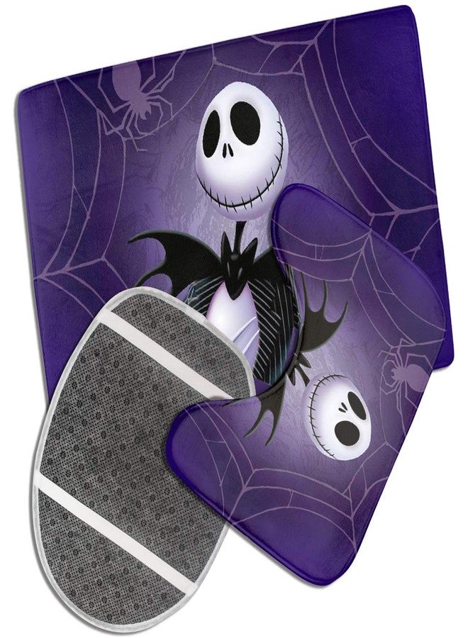 Granbey 3 Piece Super Plush Non-Slip Bath Mat Rug Set Halloween Toilet Carpet Rugs - Image 4