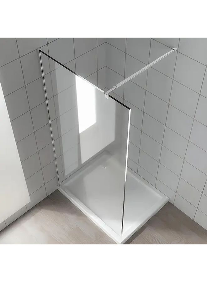 Brushed Silvery Stainless Steel Wall To Glass Shower Door Support Bar Arm For 5/16 Inch To 3/8 Inch Thick Fixed Frameless Shower Glass Screen Panel 27 To 47 Inch - Image 2