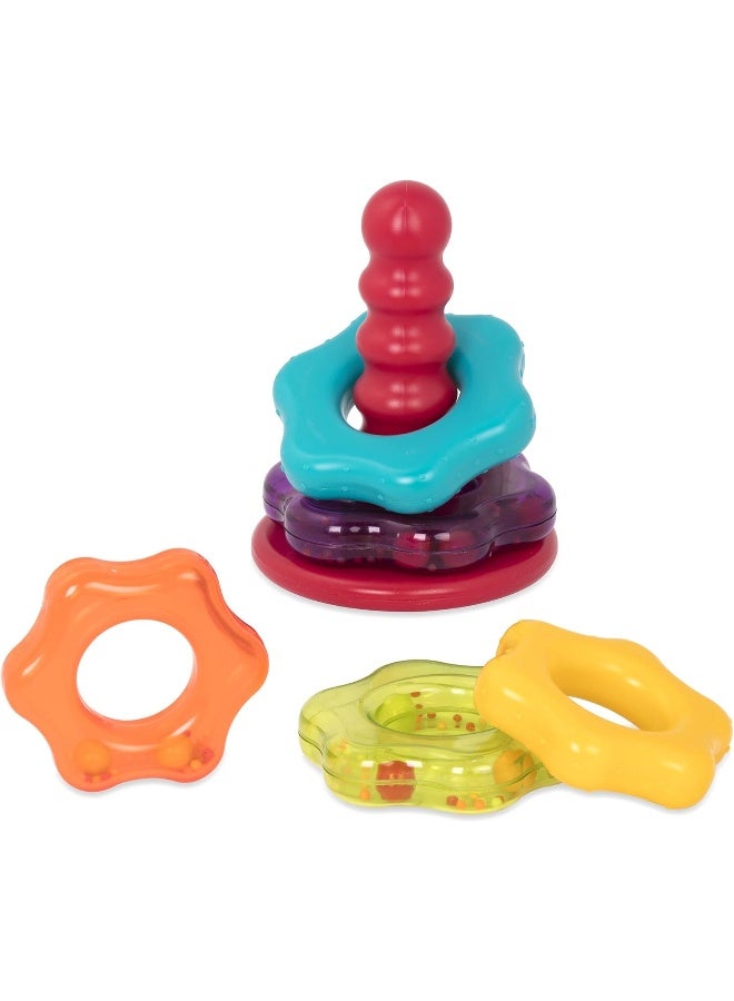 BATTAT Stacking Rings - Stacking Baby Toy - 5 Rainbow Rings - Developmental Toys For Babies, Toddlers - Stacking Rings - Learning Toys - Image 2