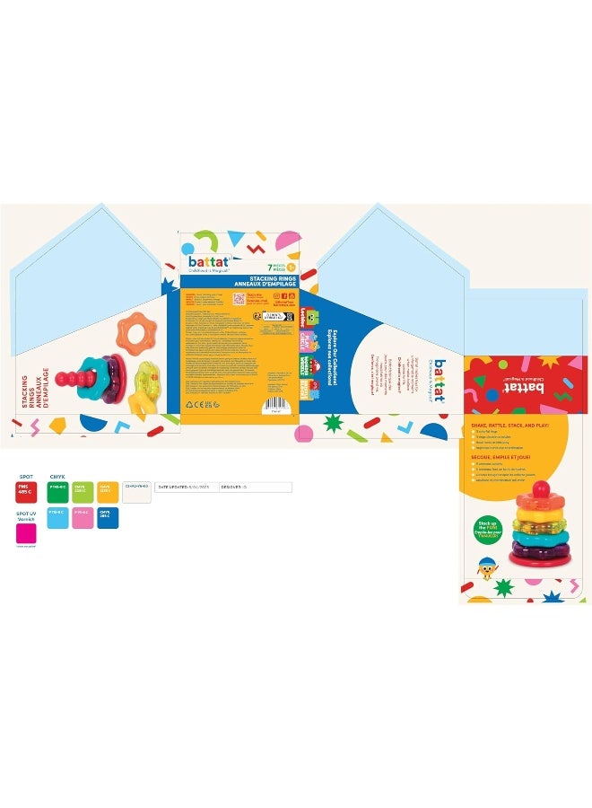 BATTAT Stacking Rings - Stacking Baby Toy - 5 Rainbow Rings - Developmental Toys For Babies, Toddlers - Stacking Rings - Learning Toys - Image 5