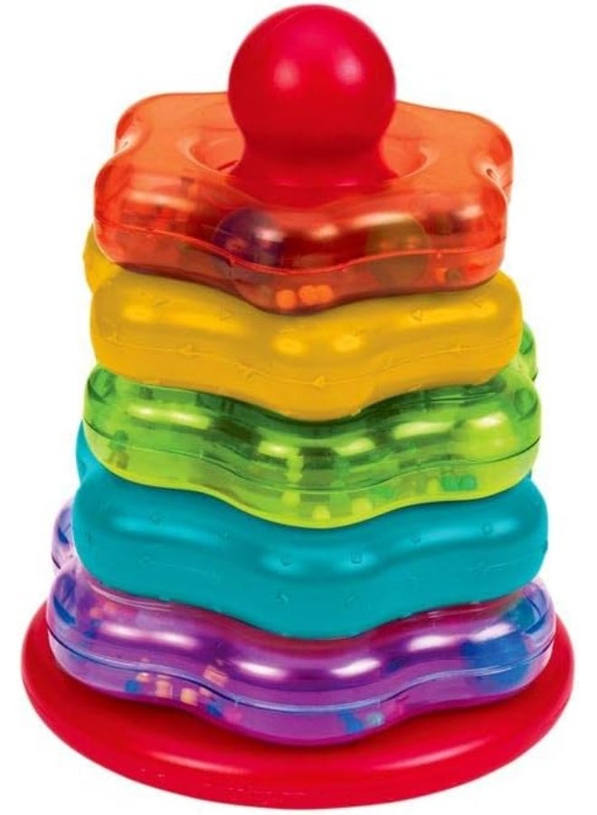 BATTAT Stacking Rings - Stacking Baby Toy - 5 Rainbow Rings - Developmental Toys For Babies, Toddlers - Stacking Rings - Learning Toys - Image 1