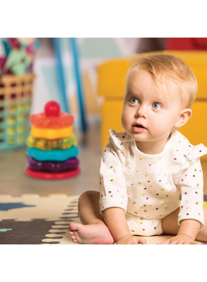 BATTAT Stacking Rings - Stacking Baby Toy - 5 Rainbow Rings - Developmental Toys For Babies, Toddlers - Stacking Rings - Learning Toys - Image 3