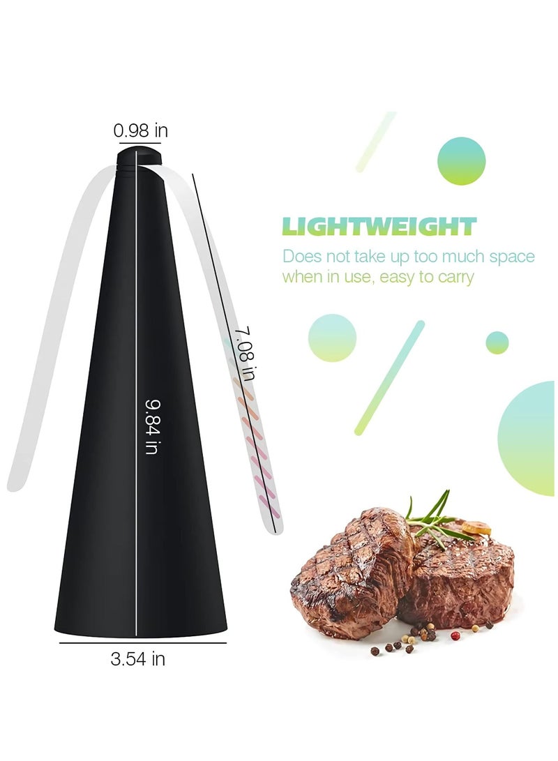 SYOSI Fly Fan for Tables Indoor Outdoor Meal, Portable Fly Fan Keep Your Food Clean(Black Color 2pcs)  - Image 3