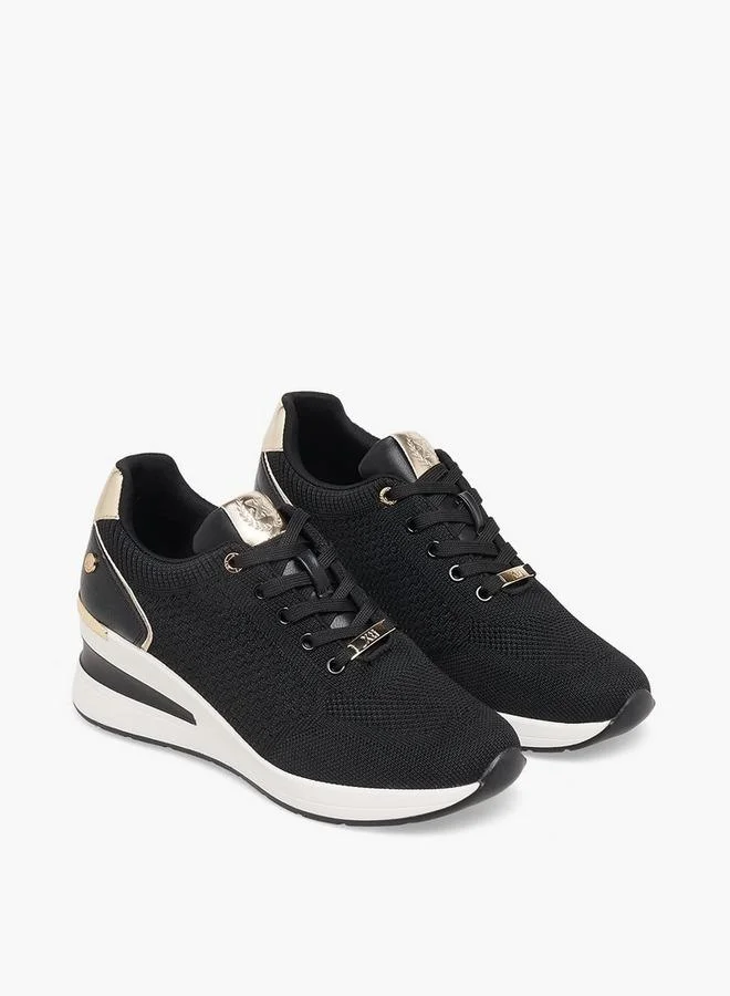 إكستي Women Textured Wedge Heel Ankle Sneakers