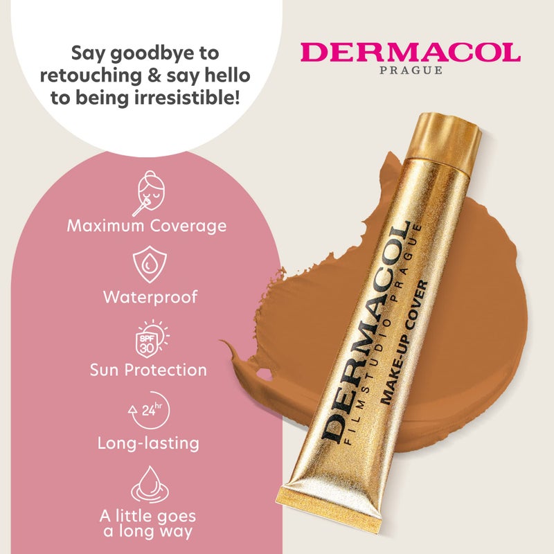 Dermacol - Full Coverage Liquid Makeup Foundation, Matte Finish, with SPF 30, Waterproof, for Oily Skin, Acne, & Under Eye Bags, Long-Lasting Makeup Products, 30g, Shade 228 - Image 3