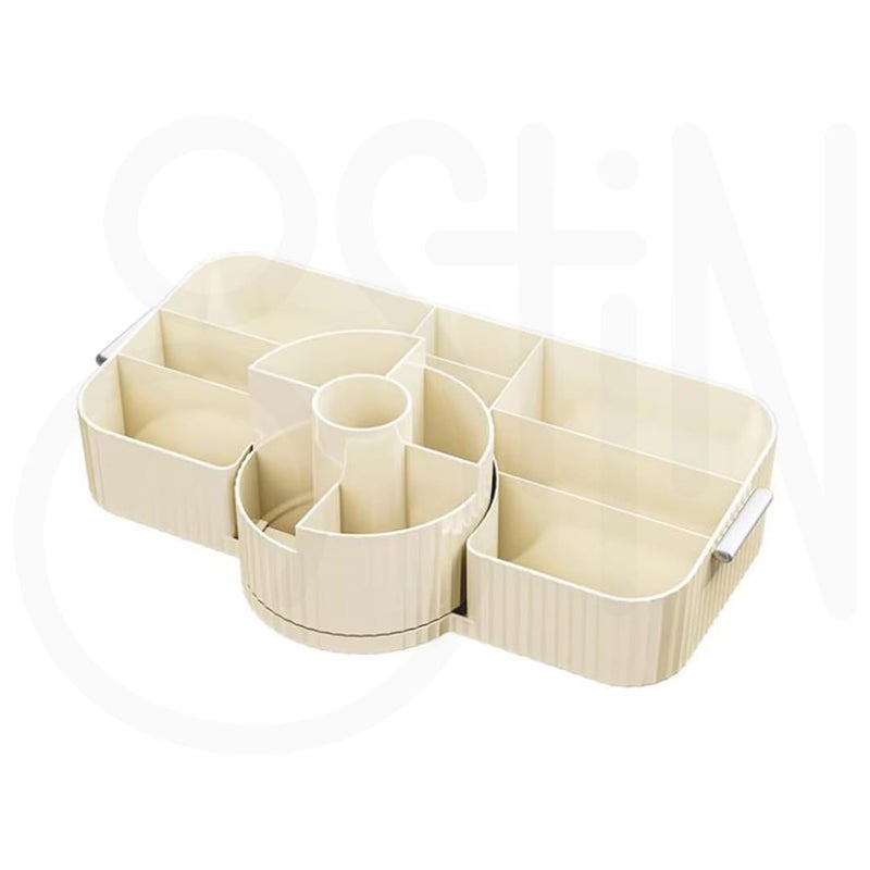 Ostin Cosmetic Make Up Organiser, Brush Organiser, Rotating Makeup Organiser for Dressing Table, Cosmetic Organiser Set for Room Decor Dressing Table, Bedroom, Bathroom. (13 Section) - Image 1