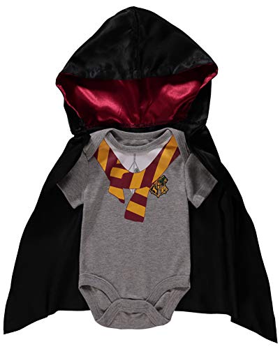 Harry Potter Baby Boys Gryffindor Cosplay Bodysuit with Detachable Cape - Baby Costume Outfit (3-6M) - Image 1