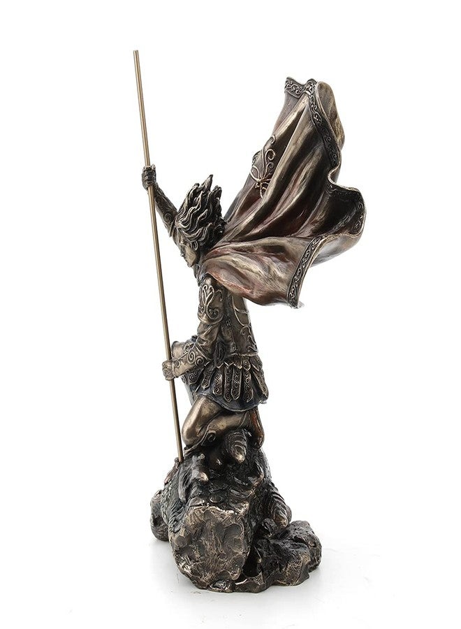 فيرونيز ديزاين تمثال القديس جورج قاتل التنين من تصميم فيرونيز، مقاس 11 3/8 بوصة، مصنوع من الراتنج البرونزي المصبوب على البارد، قطعة ديكور منزلية قابلة للجمع - Image 3